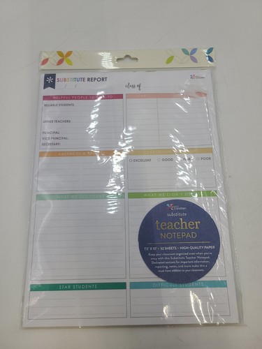 Substitute Teacher Notepad 7.5" x 10" - Erin Condren - Bild 1 von 3