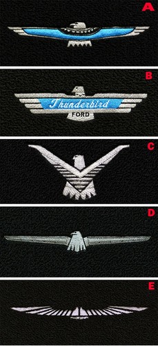 New! 1955-1957 Ford Thunderbird CARPET Floor Mats w Embroidered Bird Logo Choose - Picture 3 of 17