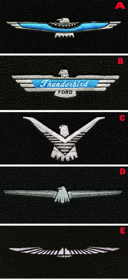 ¡Nuevo! Alfombrillas Ford Thunderbird 1974-1997 alfombrillas con logotipo de pájaro bordado a elegir Foto 3 de 4