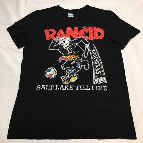 SELTENES T-Shirt Rancid x echtes Salt Lake Fußball Skelett limitierte Auflage klein Vintage