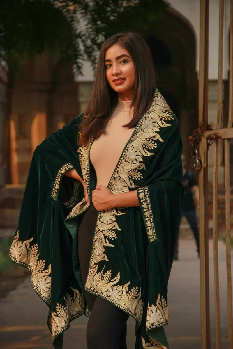 Shawl for green dress hot sale