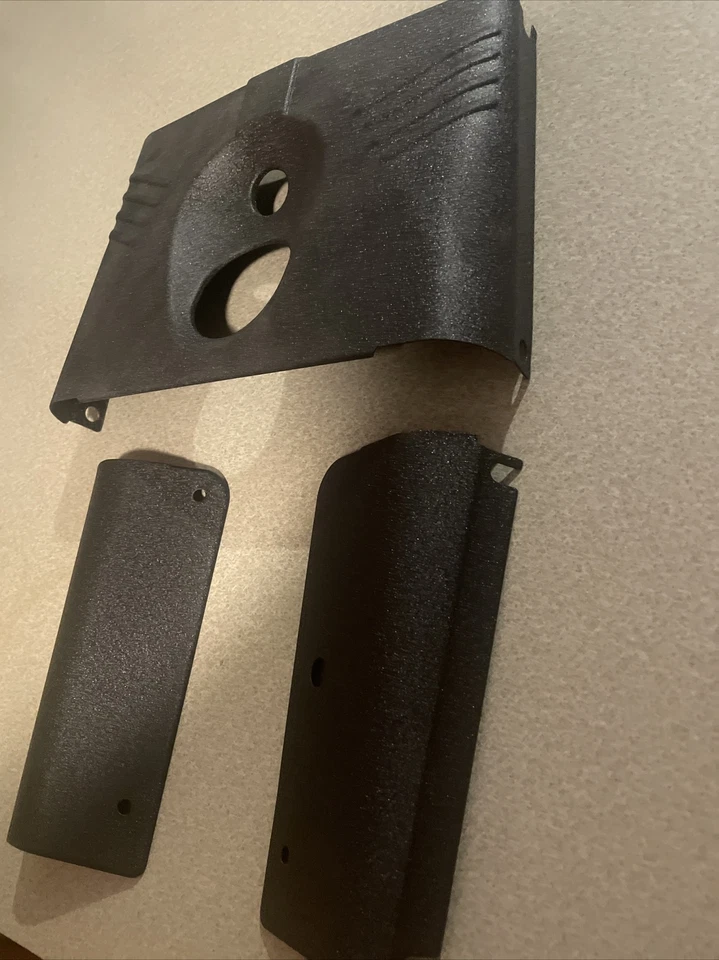 Harley Davidson Softail 1986-17 OEM NEGRO horquilla estaño acanalado juego de cubierta de faros Foto 3 de 3