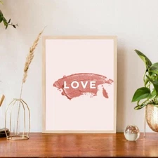Love Printable Wall Art Digital Print Mid Century Modern Printable Neutral Tone 