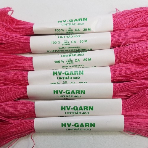 7 Skeins Klippans HV-Garn Lintrad 40/2 Linen Thread Floss CA30M Pink Color 25 - Picture 2 of 3