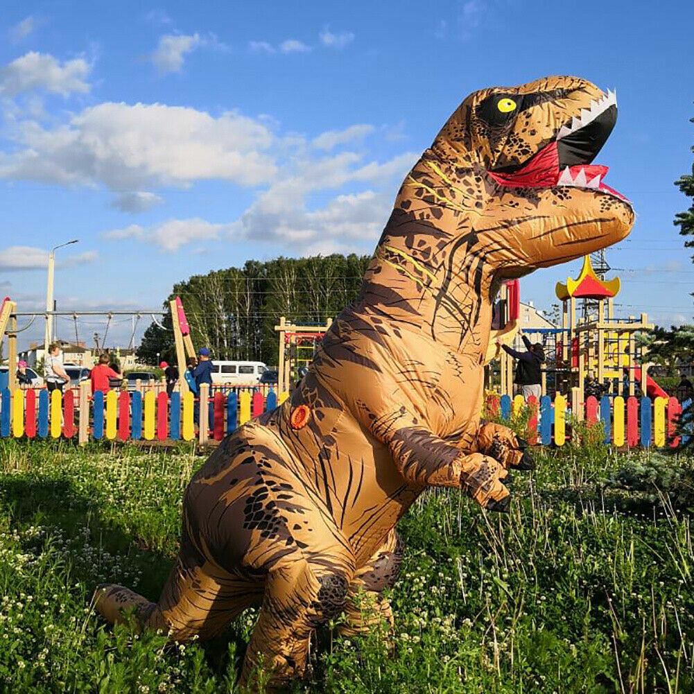 Halloween Xmas T-REX Inflatable Dinosaur Costume Jurassic Dress Blowup  Outfit | eBay