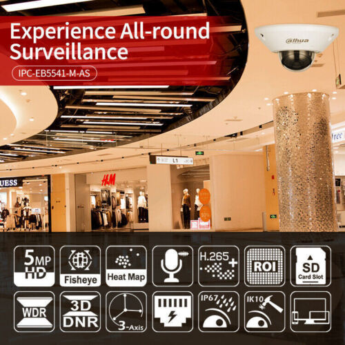 Dahua 5MP IP Camera POE Security Indoor Dome IPC-EB5541-AS 360° Indoor Fisheye - Picture 13 of 23