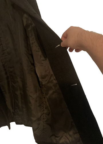 BANANA REPUBLIC Mens Charcoal WOOL CASHMERE 3/4 Overcoat COAT Jacket L Large - Picture 5 of 7