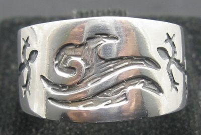 Echte Sterling Silber Ring Band Salamander solide punziert 925 handgefertigt