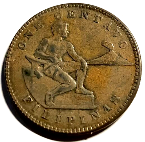 elf Philippines USA 1 Centavo 1925 M - 第 1/2 張圖片