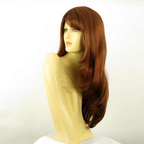 Perruque femme longue Châtain Cuivré Méché Blond Clair/rouge WENDY 33H130 - Foto 2 di 8