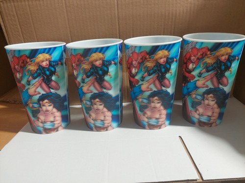 4 Justice League of America Drinking Tumblers Superhero DC Comics Superman - Picture 3 of 4