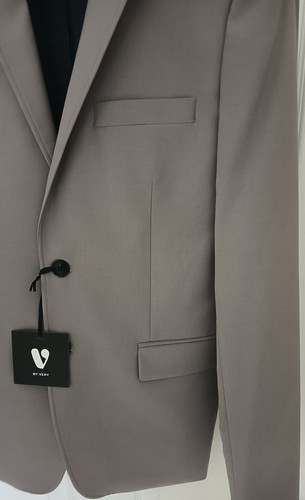Very Man Stretch Slim Suit Jacket - Stone NEW - Picture 2 of 9