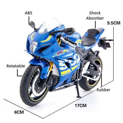 1/12 Suzuki GSX-R1000RR L7 Spielzeug Motorrad Miniatur Sammlung Geschenk für Junge Kind - Bild 5 von 13