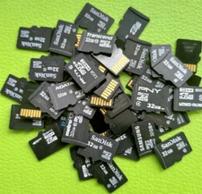 Lot of 5 32Gb  micro SD memory cards - mixed brands sandisk samsung etc microsd