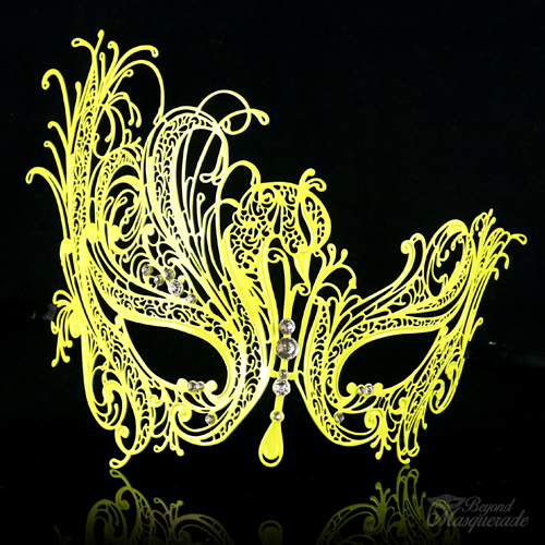 Laser Cut Venetian Masquerade Mask for Women with Sparking Rhinestones M7139 - Picture 36 of 67