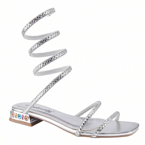 Women's Bling Rhinestone Square Flat Sandals,Crystal Satin Glitter Mules Slipper - Picture 71 of 74