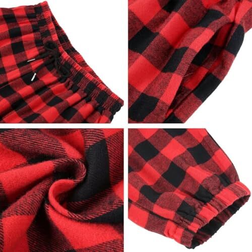 Mens Pajama Pants Sleep Lounge Bottoms Comfy Soft Long Pj X-Large A-red Plaid - Picture 4 of 6