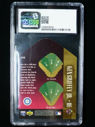 1996 SP Special FX Ken Griffey Jr. #10 Rosso Die Cut CSG 8,5 NM-MT+ - Foto 2 di 2