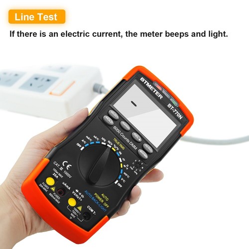 Digital Multimeter Messgerät 20A NCV Auto-Range TrueRMS 6000C Kapazität Spannung - Bild 6 von 12