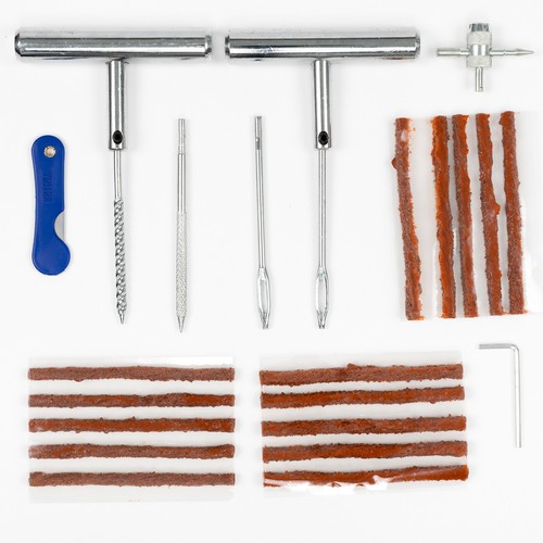 23Pcs Tire Repair Tool Kit Flat Pro Heavy Duty Car Truck Motorcycle Plug Patch - Picture 2 of 9