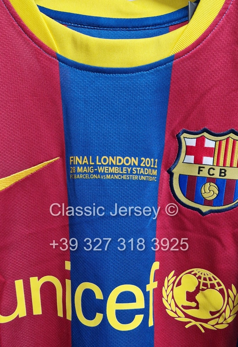 激レア 11/12 長袖UCL仕様 MESSI 10 オーセン L 黒 Barcelona Jersey Final 2011 Champions League Lionel Messi 10