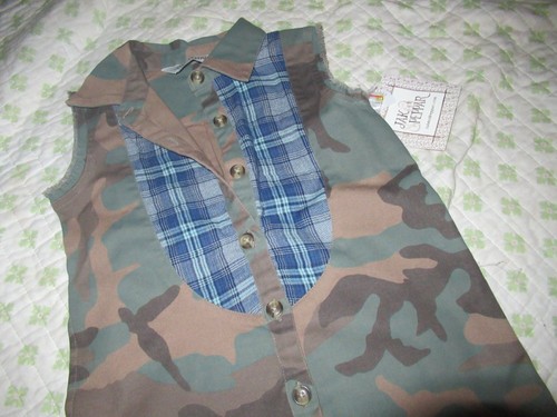 nwt Jack & Peppar camo button sleeveless top / vest girl 7 free ship US - Picture 2 of 3