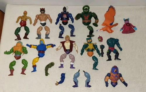 Vtg 80's Lot Of He-Man MOTU Masters of the Universe Action Figure Parts Damaged 