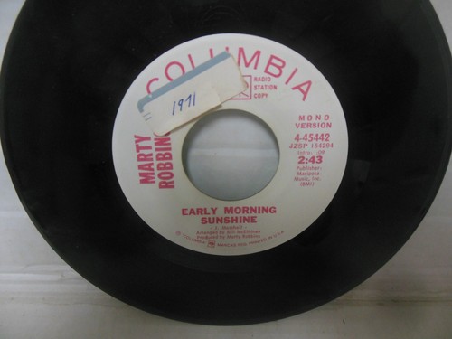 MARTY ROBBINS nr mint PROMO 45 rpm EARLY MORNING SUNSHINE b/w EARLY MORNING SUN - Picture 4 of 5