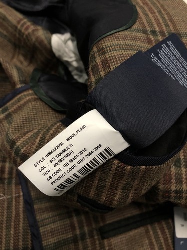 HACKETT Tailored Plaid Wool-Blend Blazer Jacket 40L S/M Tan Multi RRP £599 - Picture 16 of 22