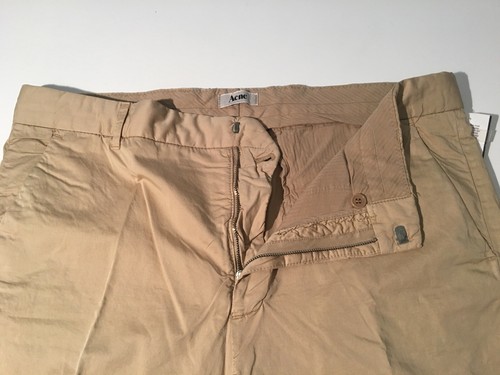 $450 NWT Auth. ACNE Beige 100% Cotton Pants Trousers sz 54/38 - Picture 6 of 9