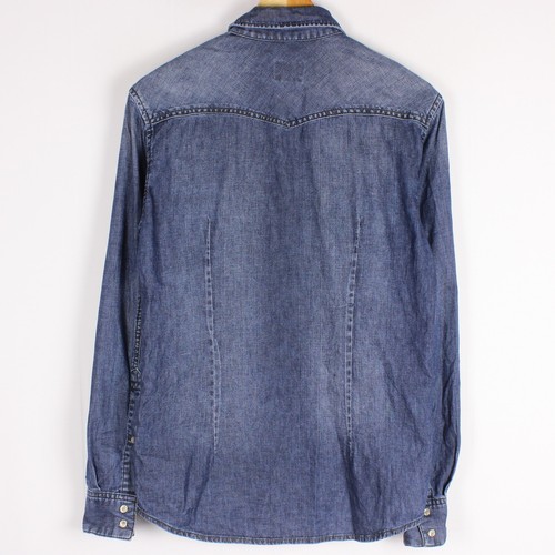 PEAK PERFORMANCE EDGE Men Denim Shirt Size S Slim Fit Blue Cotton Pockets ma7438 - Picture 2 of 8
