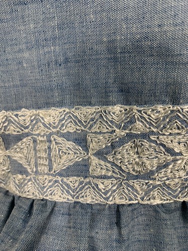 Cottage Core Vintage Bauern Rock Folk Prärie Boho Maxi Chambray Miss K 9/10 - Bild 20 von 20