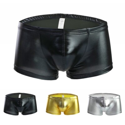 2019 Mode Herren Unterwäsche Stripper Badehose Wetlook Leder Dessous