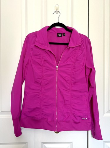 Fila Sport Passformjacke rosa Beere mit durchgehendem Reißverschluss leicht - Damen groß