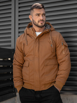 Winterjacke Sportjacke Sweatjacke Kapuze Classic Casual Herren BOLF Unifarben