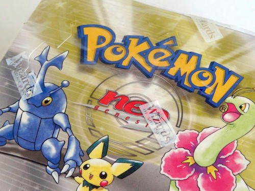 Pokemon 1st EDITION NEO GENESIS Empty Booster Box (2000) + WOTC Cellophane - Picture 4 of 10