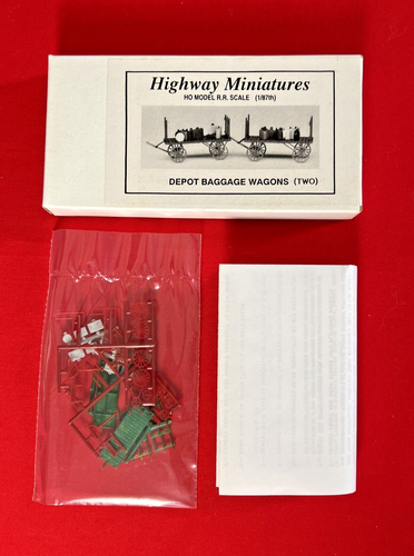 Jordan Highway Miniatures HO R.R.: DEPOT BAGGAGE WAGONS (TWO) #360-301, NEW - Picture 2 of 9