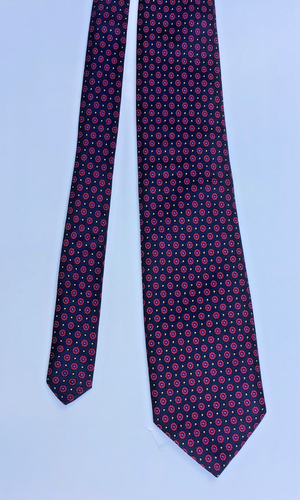 John Comfort London motivos navy & red silk ti made in England 🏴 ♠��♠��⠁�⠁�⠁�♠�� - Imagen 3 de 6