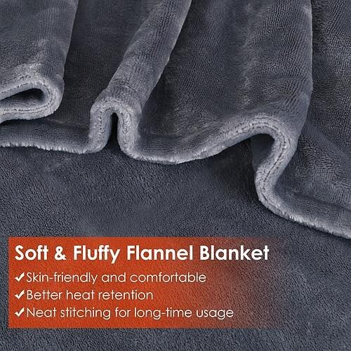 USB Heated Poncho Wrap Electric Heated Throw Blanket with Zipper Washable Gifts - Picture 8 of 10