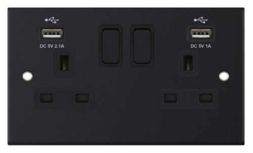 Selectric 5M schmal matt schwarz dekorative Schalter & Steckschlüsselprogramm - Bild 5 von 38