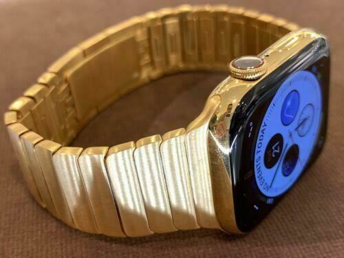 Original 24K Gold Plated 42 44 45 49 Apple Satin Link Band Bracelet Apple Watch - Picture 7 of 9