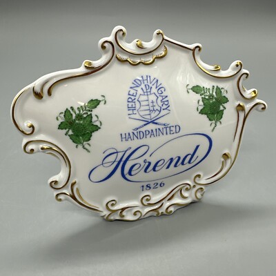 Herend Dealer Plaque Sign Porcelain HTF