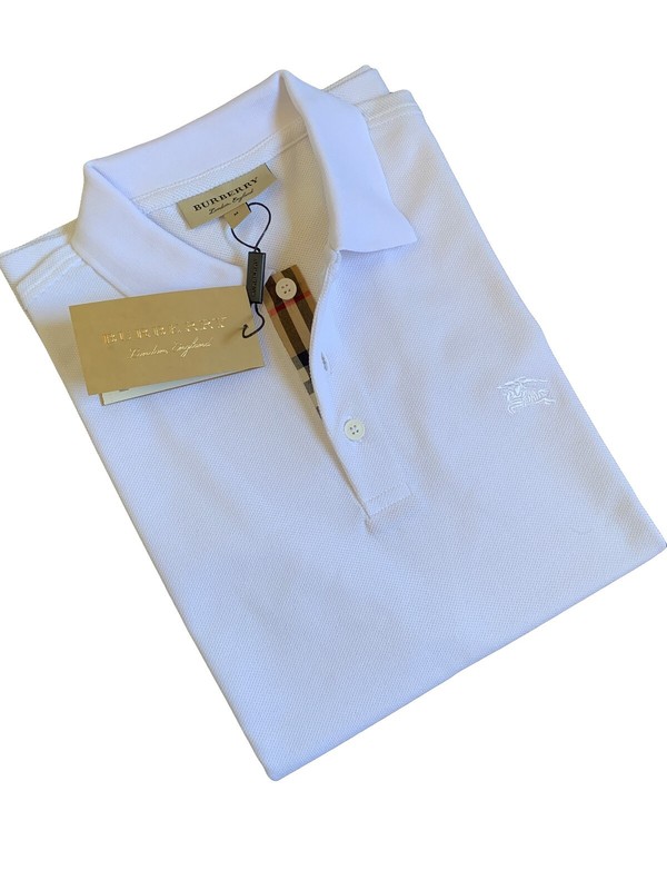 Burberry Men Short Sleeve Polo Shirt White Medium Burberry Men Short Sleeve Polo Shirt White Medium