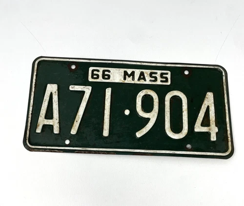 Vintage 1966 Massachusetts License Plate