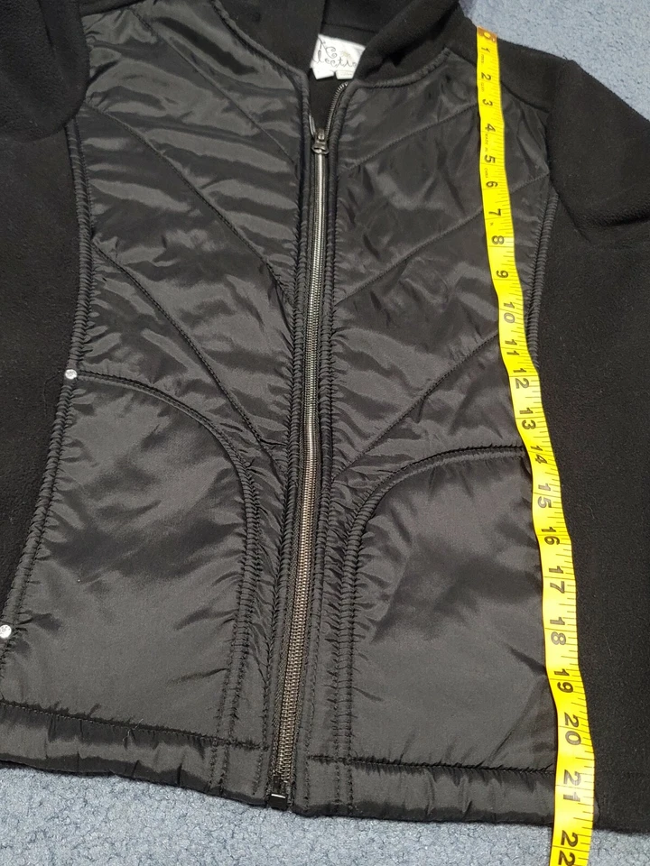 Kc Collections Long Sleeve  Black Hooded Jacket Womans Large - Image 3 of 4