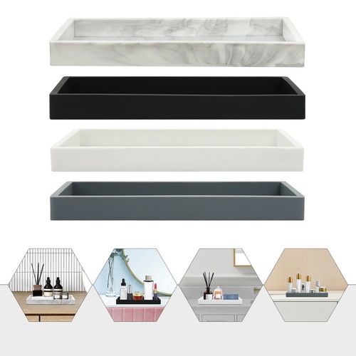 Bathroom Vanity Tray Shatterproof Silicone Bathroom Tray Non-Slip Bathroom - Picture 19 of 72