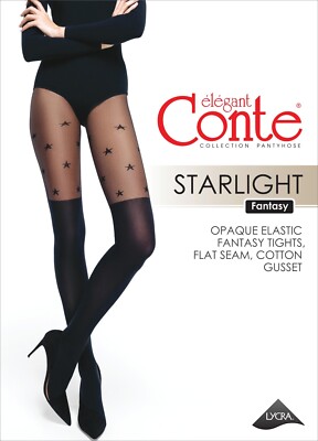 Conte Starlight 60 Den - Fantasy Opaque Women's Tights w/ golfs imitate & stars