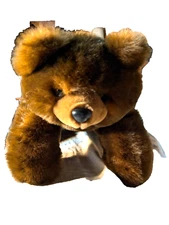 Vintage MJC Purr-Fection Minky Brown Bear Plush 18" Lovey Rare Soft