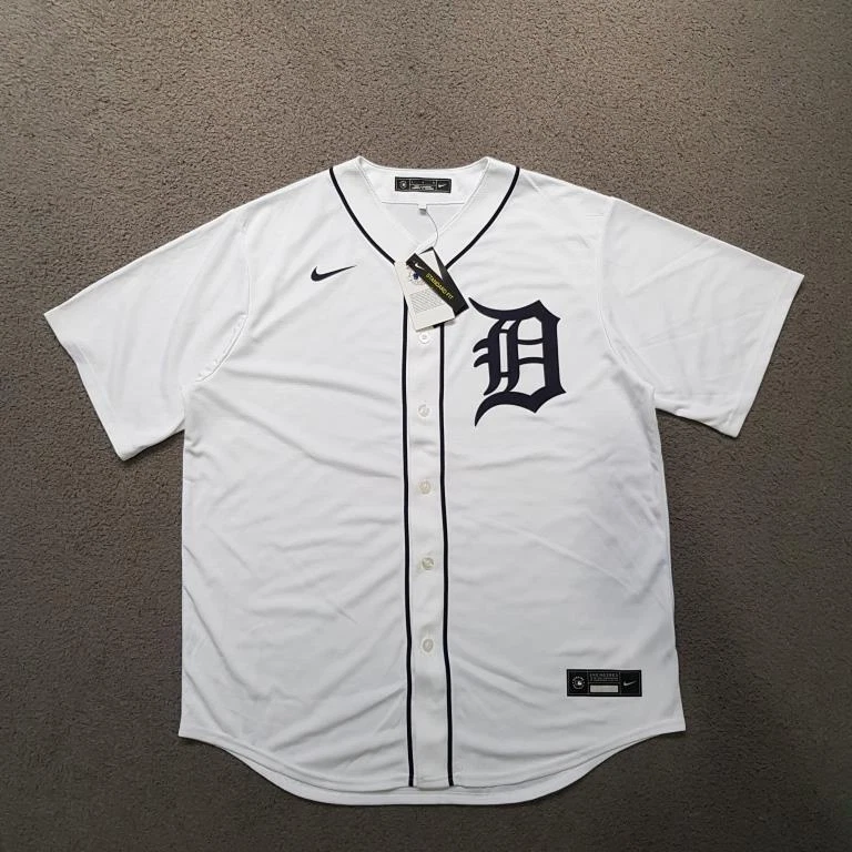 Men's Nike White Detroit Tigers Home Replica Team Jersey