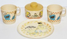 Vintage Sesame Street Chilton-Globe Toy Tea Set Bert Ernie Cookie Monster Muppet